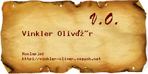 Vinkler Olivér névjegykártya
